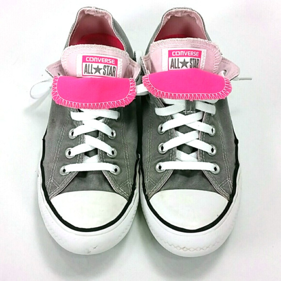 Converse Shoes - Converse Gray Pink Double Tongue Women's 10